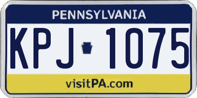 PA license plate KPJ1075