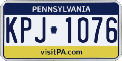 PA license plate KPJ1076