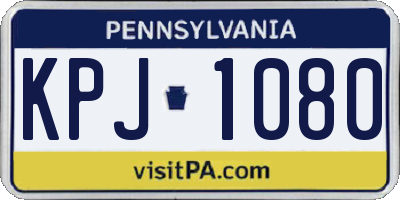 PA license plate KPJ1080