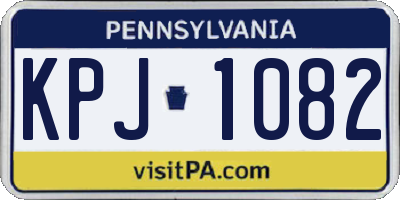 PA license plate KPJ1082