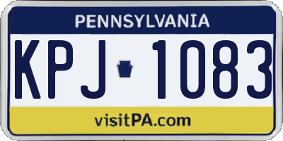 PA license plate KPJ1083