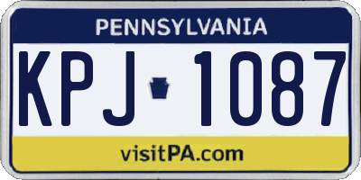PA license plate KPJ1087