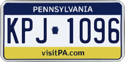 PA license plate KPJ1096