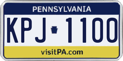 PA license plate KPJ1100