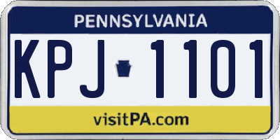 PA license plate KPJ1101