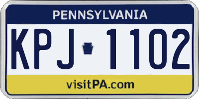 PA license plate KPJ1102