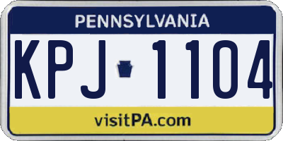 PA license plate KPJ1104
