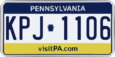 PA license plate KPJ1106
