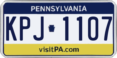 PA license plate KPJ1107
