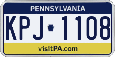 PA license plate KPJ1108