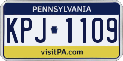 PA license plate KPJ1109