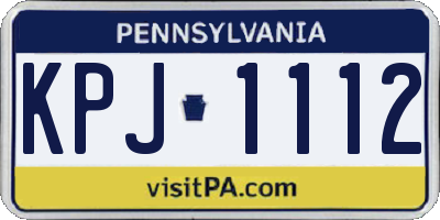 PA license plate KPJ1112