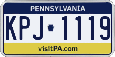 PA license plate KPJ1119