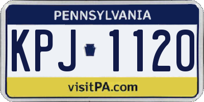 PA license plate KPJ1120