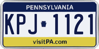 PA license plate KPJ1121