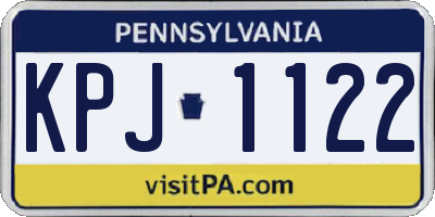 PA license plate KPJ1122