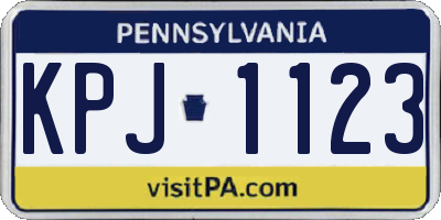 PA license plate KPJ1123