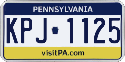 PA license plate KPJ1125