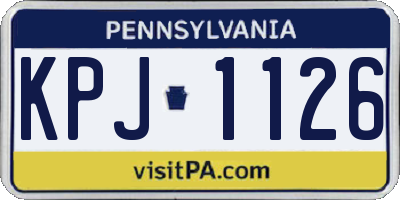PA license plate KPJ1126