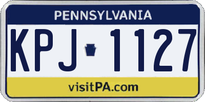 PA license plate KPJ1127