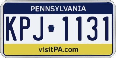 PA license plate KPJ1131