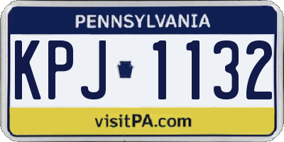 PA license plate KPJ1132