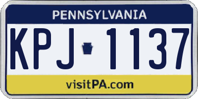 PA license plate KPJ1137