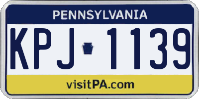 PA license plate KPJ1139
