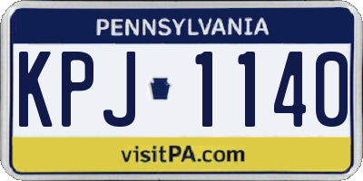 PA license plate KPJ1140