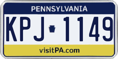 PA license plate KPJ1149