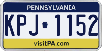 PA license plate KPJ1152