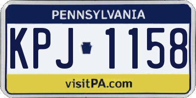 PA license plate KPJ1158