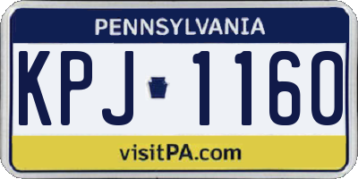 PA license plate KPJ1160