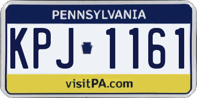 PA license plate KPJ1161