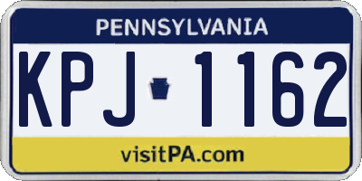 PA license plate KPJ1162