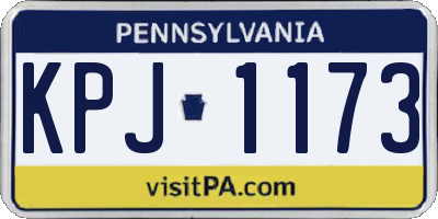 PA license plate KPJ1173