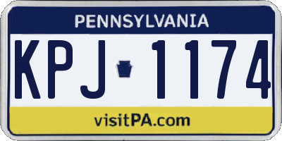 PA license plate KPJ1174