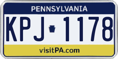 PA license plate KPJ1178