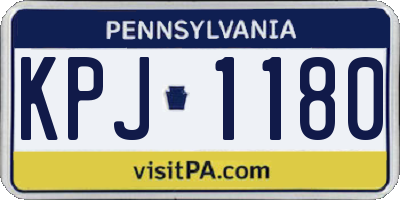 PA license plate KPJ1180