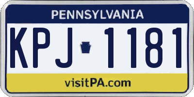 PA license plate KPJ1181