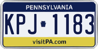 PA license plate KPJ1183