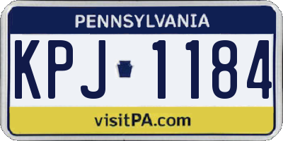 PA license plate KPJ1184