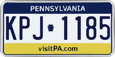 PA license plate KPJ1185