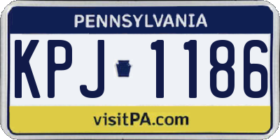 PA license plate KPJ1186