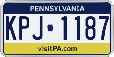 PA license plate KPJ1187
