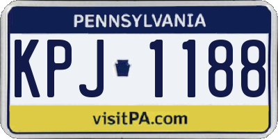 PA license plate KPJ1188