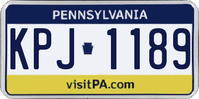 PA license plate KPJ1189