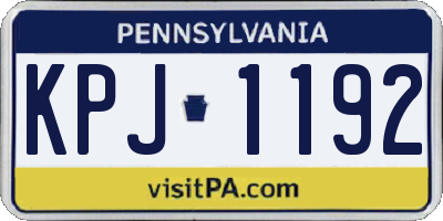 PA license plate KPJ1192