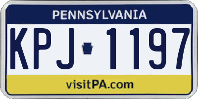 PA license plate KPJ1197