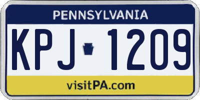 PA license plate KPJ1209